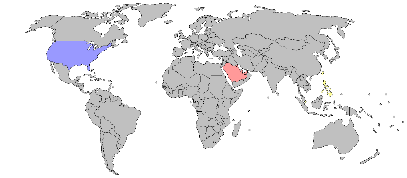 FOESI clients world map